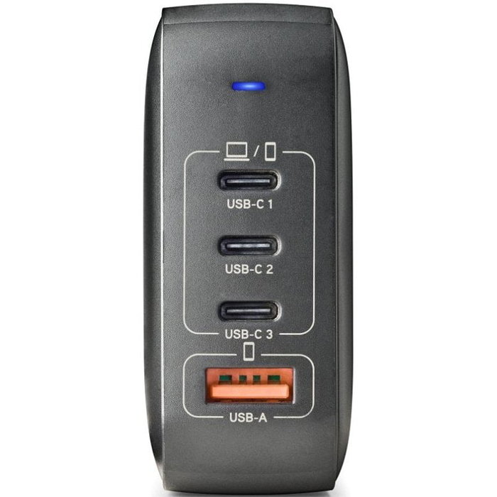 NGS Cargador de Pared GaN 165W con 4 Puertos (3xUSB-C + 1xUSB-A) Negro BUD165W
